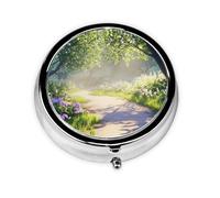 Beautiful Paths in The Forest Unique Customized Pill Organizer - 7 Day AM PM Travel Pill Box with Full Print Design - Iron Plating Mini Medicine Organizer