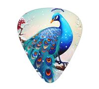 Beautiful Peacock And Floral 12 Pcs Guitar Picks, 0.46mm/0.71mm/0.96mm Thickness, Guitar Plectrum With Storage Case For Acoustic-Electric Guitar Ukulele Bass