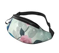 Beautiful Peacock and Floral Fanny Pack for Men Women Fashion Waist Packs Travel Crossbody Bag With Adjustable Strap Everywhere Belt Bag Waterproof Chest Bags Cycling Bum Bag Wallet