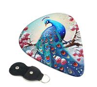 Beautiful Peacock And Floral Guitar Plectrums, 6 Guitar Plectrums, Double Sided Printing, For Acoustic Guitar, Bass, Ukulele, Electric Guitar (0.46 Mm 0.71 Mm 0.96 Mm)