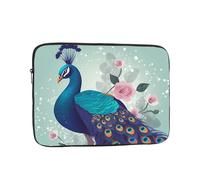 Beautiful Peacock and Floral Laptop Bag 10 inch Business Briefcase Gifts for Men Women Water Resistant Laptop Sleeve Carry On Laptop Case Shockproof Protective Computer Bag Notebook Case