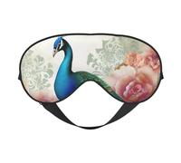 Beautiful Peacock and Floral Printing Sleep Mask for Women Men Double-Sided Print Soft Silk Eye Masks Eye Sleep Shade Cover