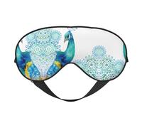 Beautiful Peacock and Floral Sleep Eye Mask Smooth Soft Adjustable Shading Blindfold Eye Mask for Rest Travel