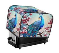 Beautiful Peacock And Floral Toaster Dust Cover, 4 Slice Toaster Cover, Kitchen Small Appliance Protection Cover