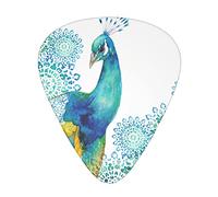 Beautiful Peacock And Floral Unique Guitar Picks With Clear Prints And Multiple Thicknesses