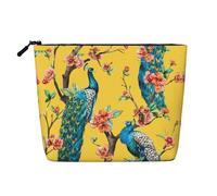 Beautiful Peacock Fake Hemp Makeup Bag - Versatile Cosmetic Makeup Accessories for Daily Use, On Business Trip and More