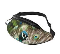 Beautiful peacock Fanny Pack for Men Women Fashion Running Waist Packs Waterproof Crossbody Bags Everywhere Belt Bag with Adjustable Strap Sports Hip Pack for Travel Wallet