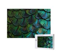 Beautiful Peacock Feather,1000 Pieces Wooden Jigsaw Family Game Jigsaw Puzzles for Adults Teens Home Decor