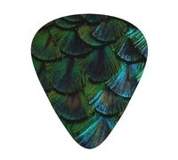 Beautiful Peacock Feather,12 Pcs Guitar Pick,3 Different Thickness Plectrums for Acoustic Guitar Bass Ukulele (0.46mm 0.96mm 0.71mm)