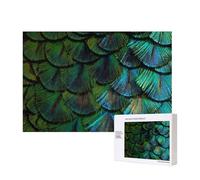 Beautiful Peacock Feather,300 Pieces Wooden Jigsaw Family Game Jigsaw Puzzles for Adults Teens Home Decor