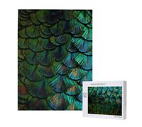 Beautiful Peacock Feather,500 Pieces Wooden Jigsaw Family Game Jigsaw Puzzles for Adults Teens