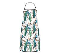 Beautiful Peacock Flowers Aprons, Unisex Waterproof Apron Cooking Apron With Pockets For Kitchen Housework Bbq Baking Party
