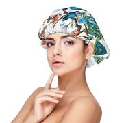 Beautiful Peacock Flowers Bonnet for Hair Protection, Sleep Cap for Women and Men, Soft Satin Sleep Cap with Elastic Band Black, Black, One size