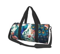 Beautiful Peacock Flowers Duffle Bag for Women Men 3-in-1 Gym Bag Foldable Weekender Travel Backpack Large Overnight Bag Luggage Bag with Shoulder Strap Waterproof Carry On Tote Bags