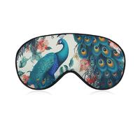 Beautiful Peacock Flowers Eye Masks Sleeping Detachable Breathable Eye Cover Soft Block Light Sleep Mask for Women Men, Relaxing Pressure Night Blindfold