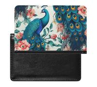 Beautiful Peacock Flowers Passport Holder Cover Passport Cover Protector Essentials with Credit Card Slots Slim Travel Wallet Covers Documents Organizer Protector for Man&Women