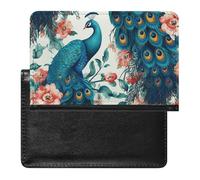 Beautiful Peacock Flowers Passport Holder & Travel Wallet Passport Cover Protector Essentials with Credit Card Slots