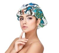 Beautiful Peacock Flowers Print,Adult's Satin Sleeping Cap - Women's Elastic Sleep Bonnet, Adjustable Overnight Hair Cover