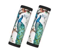 Beautiful Peacock Flowers Print Luggage Handle Wrap Neoprene Luggage Handle Covers For Suitcase Identifiers Accessories