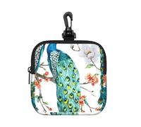 Beautiful Peacock Flowers Print, Square Zipper Storage Bag, Neoprene Coin Purse, Small Wallets, Change Pouch, Change Purse