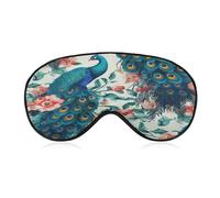 Beautiful Peacock Flowers Sleep Mask,Adjustable Strap Sleeping Mask, Complete Light Blocking Sleep Shade Cover,Soft Breathable Comfortable Blindfold for Women and Men