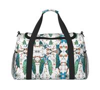 Beautiful Peacock Flowers Travel Duffel Bag for Women Men,Print Polyester Tote Hand Luggage Bag with Shoulder Strap