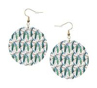 Beautiful Peacock Flowers Trendy Leather Earrings For Women Dangle 1 Pair Lightweight Printed Piercing Earrings Jewelry Gifts For Women Girls