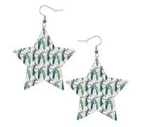Beautiful Peacock Flowers Women's Fashion Earrings, Celestial Dangle Earrings, Star Shape Jewelry for a Versatile