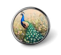 Beautiful Peacock Funny Round Badge Pins Lapel Pin