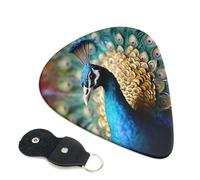 Beautiful Peacock Guitar Plectrums, 6 Guitar Plectrums, Double Sided Printing, For Acoustic Guitar, Bass, Ukulele, Electric Guitar (0.46 Mm 0.71 Mm 0.96 Mm)