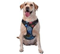 Beautiful Peacock in The Flowers Dog Harness for Small, Medium, and Large Dogs â€“ Reflective Straps, Adjustable Fit with Quick-Release Buckles