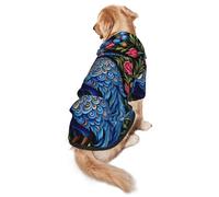 Beautiful Peacock in The Flowers Dog Hoodie for Medium and Large Dogs â€“ Soft Polyester Pet Clothes, Suitable for All Seasons