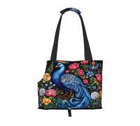 Beautiful Peacock in The Flowers Dog Purse Carrier,Pet Tote Bag, Bag for Small Dogs Cats Puppy