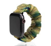 Beautiful Peacock Open Tail Feathers Soft Elastic Scrunchie Watch Strap Compatible with IWatch Series 6 5 4 3 2 1 Printed Wristbands Bands