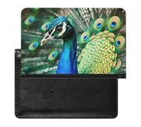 Beautiful Peacock Passport Holder Passport Cover Protector Essentials with Credit Card Slots for Women Men