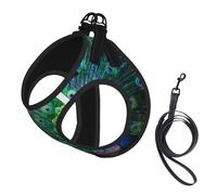 Beautiful Peacock,Pet Harness,Adjustable Reflective Dog Harness,Pet Leash Vest,S