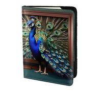 Beautiful peacock picture print Travel Wallet Passport Holder Case for Family Leather Passport Cover for Men Women, Black, One Size