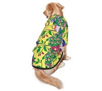 Beautiful Peacock Print Dog Hoodie For Medium To Large Dogs, Warm, Soft, Breathable Sweatshirt, Easy To Wear Jumper For Winter And Fall, Pet Coat Pullover
