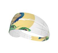 Beautiful peacock Print Elastic Exercise Headband - Fashion Sports Head Wrap for Yoga, Running, Cycling, Gym, Tennis