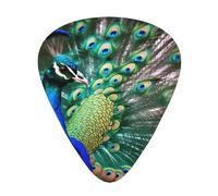 Beautiful peacock Print Guitar Picks 12-Pack - Assorted Thickness Picks (0.46mm, 0.71mm, 0.96mm) with Storage Box & Assorted Unique Design for Acoustic, Electric, Bass, and Ukulele Players