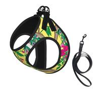 Beautiful Peacock Print Harness Leash Set For Cats And Dogs, Reflective Adjustable, Soft Breathable Mesh Vest With Escape-Proof Lead, For Small Pets And Kitten Puppies