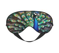 Beautiful Peacock Print Silk Like Sleep Eye Mask Comfortable Blindfold Adjustable Soft Eye mask for Sleep