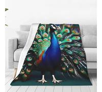 Beautiful Peacock Print Throw Blanket Fall Sofa Blanket Soft Warm Flannel Blankets Bedroom Decor Bed Couch Chair