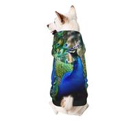 Beautiful peacock Printed Dog Hoodie Soft Dog Sweatshirt Cute Cat Dog Clothes for Small Dogs Kitten Puppy, XL