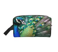 Beautiful Peacock Printed Makeup Bag Travel Portable Cosmetic Bag Large Capacity Makeup Case Toiletry Handbag Organiser for Women