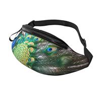 Beautiful Peacock Printed Personalized Waist Bag, Lightweight and Versatile Crossbody Bag for Everyday and Outdoor Adventures