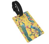 Beautiful Peacock Printed Travel Bag Labels Unique Suitcase Identifiers with Personal Information Column