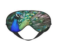 Beautiful Peacock Printing Sleep Mask for Women Men Double-Sided Print Soft Silk Eye Masks Eye Sleep Shade Cover