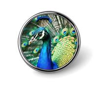 Beautiful Peacock Round Brooch Pin Aluminum Alloy Lapel Badge with Art Design Decorative Pin for Jackets Backpacks Fashion Accessory for Daily Wear And Party Decoration