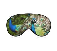 Beautiful Peacock Sleep Mask Soft Comfortable Eye Mask with Adjustable Strap Eye Cover Eye Shade for Men Women Work Travel